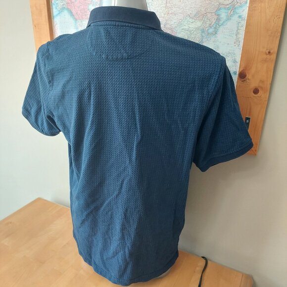 Denver Hayes Classic Fit Navy Patterned Polo Golf Shirt Men's Size Large - Picture 5 of 10